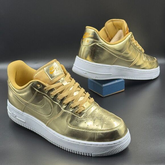 Wmns Nike Air Force 1 SP 'Liquid Metal - Gold' - Picture 7 of 13